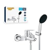 GROHE Start, Badewannenarmatur mit Duschkopf (Duscharmatur für die Badewanne, Auto-Umstellung...