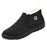 Winterstiefel Damen Wasserdicht Stiefel Damen Flach Plus Samt Damenstiefel Warm Gefüttert...