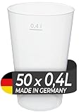 LogiPack GeRo 50 Mehrwegbecher 400ml Made in Germany | Wiederverwendbar | transparent aus PP...