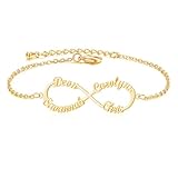 Wulachaka Graduierung Geschenk, Infinity Love Symbol Knöchel Armband für Damen Silber mit Namen...