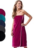 Morgenstern Saunakilt Damen Saunatuch mit Knöpfen Fuchsia Baumwolle Sauna groß Tuch Sarong weich...