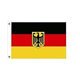 BGFint Deutschland Flagge Fahne mit Adler 150x90cm Stoff 100g/qm