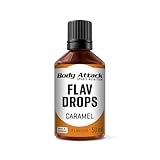 Body Attack Flav Drops - Karamell, 50 ml - Vegane Geschmackstropfen - zum Versüßen von Porridge,...