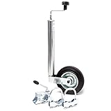 Wiltec Stützrad für Anhänger bis 362 kg ø48 mm, Bugrad inkl. Klemmhalter & Schellen,...