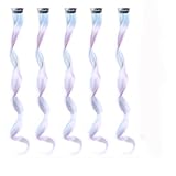 FederhaarverläNgerungs Set 5PCS einteilige bunte Clips in Haarverlängerungen synthetische...