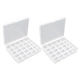 TYFGRT 2 Stück 25-Gitter-Spulenboxen, Nähzubehör-Aufbewahrungsbox, Spulenbox, Transparente...