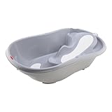 baby-walz Badewanne Deluxe grey - ergonomisch geformt - Anti-Rutsch-Sitzfläche - mit Temperatur und...