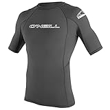 O'NEILL Men's Basic Skins Short Sleeve Sun Shirt Rash Vest, Graphite, XL