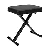 QWORK® Gepolsterter Klavierhocker Keyboardbank Klappbare, 40-50 cm Höhenverstellbare, 6 cm Dicker...