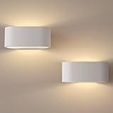 Clevich 2 Stück LED Wandleuchte Innen - 20cm 4W Up and Down leuchten Moderne Gips Wandleuchten Für...