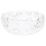 BESPORTBLE Dekorative Glasschale mit Geprägtem Design und Goldfarbenem Rand Transparente Eisschale...