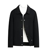 Herren Pea Coat kurzer Stil Reverskragen Wollmantel einreihig lockerer leichter Vintage-Trenchcoat