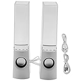 Fenroq 2PCS LED-Licht Lautsprecher Tanzen Wasser Musik Springbrunnen Licht für PC Laptop für...