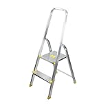 Bayersystem BS-DA2 120 Trittleiter mit 2 Stufen, Aluleiter, bis 120 kg belastbar, max. Arbeitshöhe...