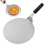 Pizzaschieber – 35,6 cm Edelstahl-Pizzaschieber für einfache Teighandhabung, runder Tortenheber...