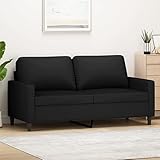 Cozynest 2-Sitzer-Sofa Schwarz 140 cm Samt Couch für Wohnzimmer, Polstersofa mit Metallgestell,...