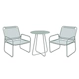 Outsunny 3tlg. Bistro-Set, Balkonmöbel-Set inkl. 1 Tisch, 2 Stühlen, Gartenmöbel-Set,...