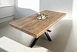 SAM Esstisch 160 x 85 cm Rio, Esszimmertisch naturfarben, Akazienholz massiv, Spider-Gestell aus...