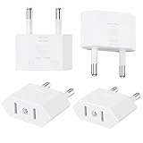Clomnpe 4 Stück US to EU Adapter, Reiseadapter USA Adapter Amerika Deutschland Stecker, USA...