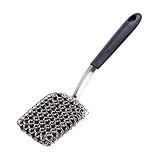 Grillbürste mit langem Griff, Edelstahl-Topfschrubber, Mehrzweckreiniger, tragbar, kompakt gebaut,...