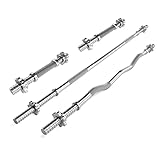 ScSPORTS® Hantelstangen-Set mit Langhantel 160 cm, SZ Stange 120 cm, Zwei Kurzhantelstangen 35,5...