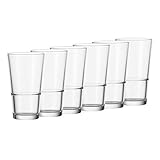 Leonardo Event Trink-Gläser, 6er Set, spülmaschinenfeste Longdrink-Gläser, Trink-Becher aus Glas...