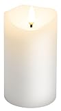 goobay LED Kerzen Echtwachskerze Weiß 7,5x12,5 cm Mit Timerfunktion 3D-Docht Batteriebetrieben...