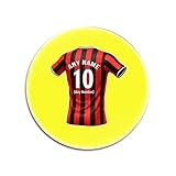 UNIGIFT Personalisiertes Geschenk – Boscombe Fußball-Fan gelber runder Glasuntersetzer (rote und...