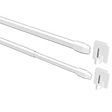 Flairdeco Vitragestangen mit Klebehaken, Scheibenstangen oval, Metall-Kunststoff, Weiß, ausziehbar...
