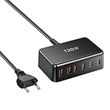Acunny USB-C-Ladegerät, Desktop-Ladegerät für Computer – Ladezubehör 120 W 6 Ports für PC,...
