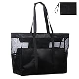 DEWUR Strandtasche XXL Familie Groß Badetasche Strandtasche mit Reißverschluss Strandtasche...