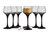 Sendez 6 Likörgläser 75ml mit schwarzem Stiel Schnapsgläser Tequilagläser Schnaps