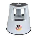 WEDO Rollhocker Super Step – robuster Tritthocker aus bruchfestem Kunststoff, TÜV/GS-geprüft...