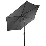 Mojawo Kurbelschirm Gartenschirm Sonnenschirm Aluminium Schirm Ø 2,5m knickbar Polyester,...