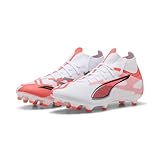 PUMA Damen Ultra 5 Match+ FG/AG WN's Fussballschuh, White Black-Glowing RED, 40 EU