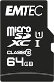 Emtec ECMSDM64GXC10 EliteGold 64GB microSDXC Speicherkarte - Highspeed, SD-Adapter UHS-I, U1, bis 85...