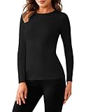 Harlamvar Thermo Unterhemd Damen Warm Innenfleece Oberteile Rundhalsausschnitt Langarmshirts Winter...