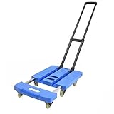 ZLLPIGLS Zusammenklappbarer Handwagen, Transportwagen Klappbar, Hochleistungs-Gepäckwagen, mit 6...