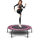 YYOUNICEST Fitness-Trampolin Ø ca 112cm,Indoor Minitrampolin für Erwachsene,Jumping Fitness...