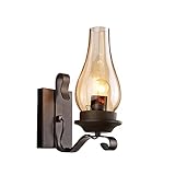 Queeucaer Wandleuchte Antik Industrie Wandlampe Retro Wandleuchte Metalllicht Schwarz...