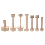 NIYANGLE 7-teiliges Eierkuchen-Formen-Set aus Holz – DIY-Kuchenstopfer – Mini-Tarteformen mit...