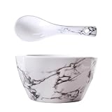 Sewroro Marmorierte Keramik Salatschüssel Reisschüssel 2 Stück 45 Zoll Spülmaschinenfest Glatter...