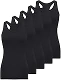 BQTQ 5 Stück Racerback Tank Tops Damen Yoga Tank Top Ringerrücken Oberteil Laufen Atmungsaktives...