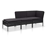 vidaXL Gartenmöbel 3-TLG. mit Auflagen Sitzgruppe Garten Garnitur Lounge Sofa Sitzgarnitur...