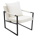 Dettchan Weiß Sessel, Boden Stehend Rechteckig Lounge Chair Sessel Lehnstuhl Relaxsessel mit...