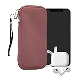 kwmobile Handytasche für Smartphones XL - 6,7/6,8' - Neopren Handy Hülle Dark Rose - Handy Tasche...