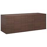 LXYZWRW Outdoor Möbel Garten Kissenbox PE Rattan 291x100,5x104cm Braun Outdoor Aufbewahrungsboxen