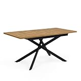 B&D home Esstisch YORRICK | ausziehbar 120-160 x 80 cm, 4-6 Personen Küchentisch Holztisch mit...