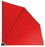 GRASEKAMP Qualität seit 1972 Balkonfächer Premium 140x140cm Rot mit Wandhalterung Trennwand...