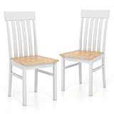 COSTWAY 2er Set Esszimmerstühle, Küchenstühle Holz mit Rückenlehne, Esstisch Stühle bis 150 kg,...